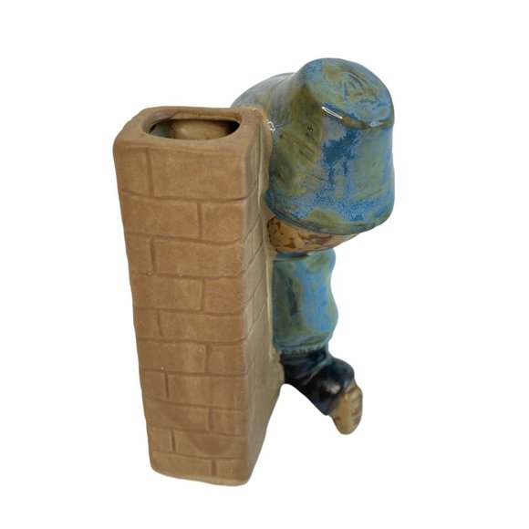 Vintage UCTCI Little Boy Bud Vase Figurine Ceramic Stoneware Japan 1970's - Picture 4 of 12